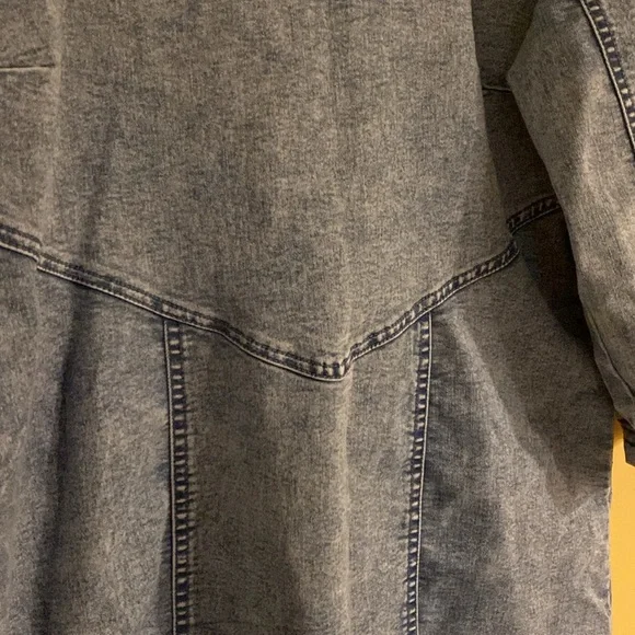 Denim Blue Dress with yoke detail and puff sleeves - Picture 3 of 10